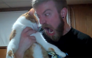 Metalero borracho vs. gato estoico